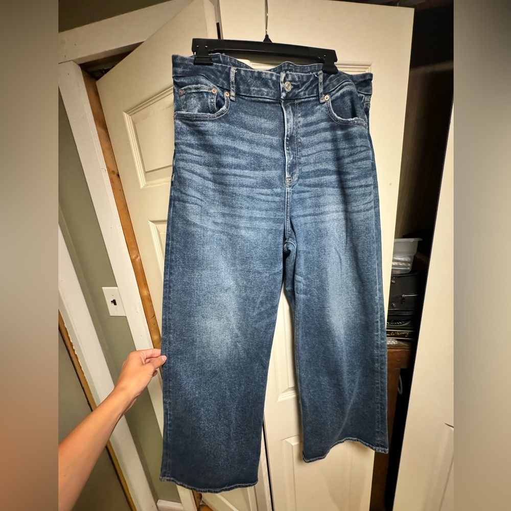 American Eagle Curvy High Rise Baggy Jeans.  Soft and stretch.  Full length.